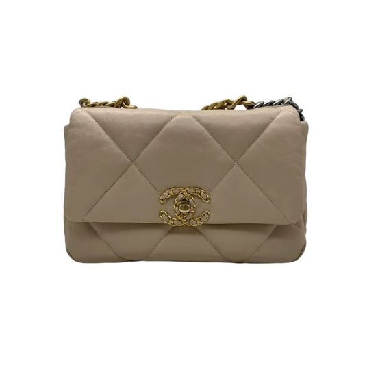 Chanel Lambskin 19 Flap Small MHW Handbag Leather Quilted Shoulder Bag