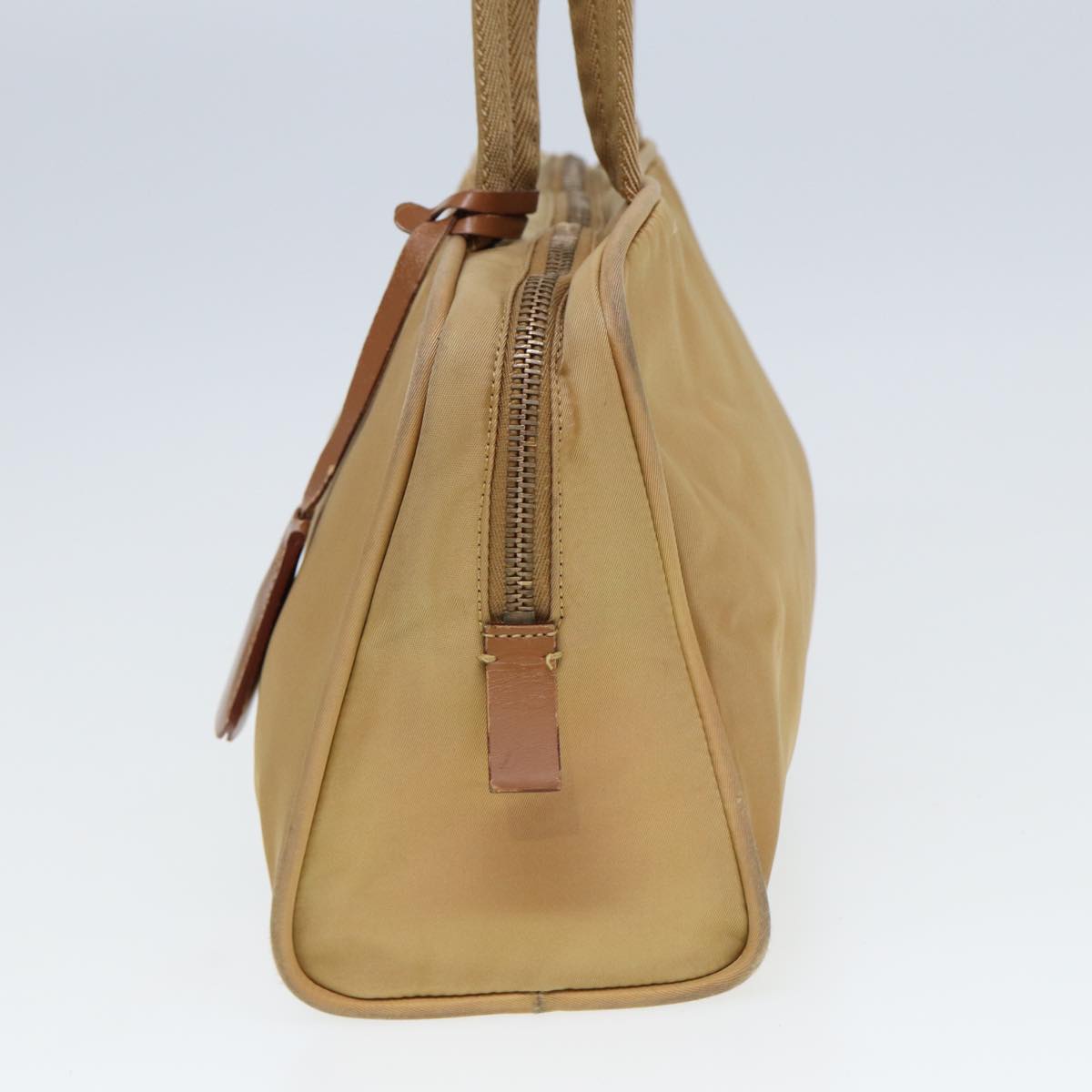 Prada Hand Bag Auth Nylon Beige Travel Bag Beige Auth 80107
