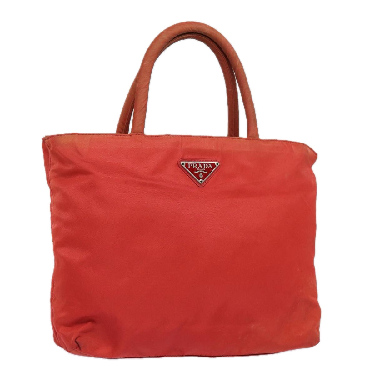 Prada Hand Bag Auth Nylon Red Travel Bag Red Auth 80112