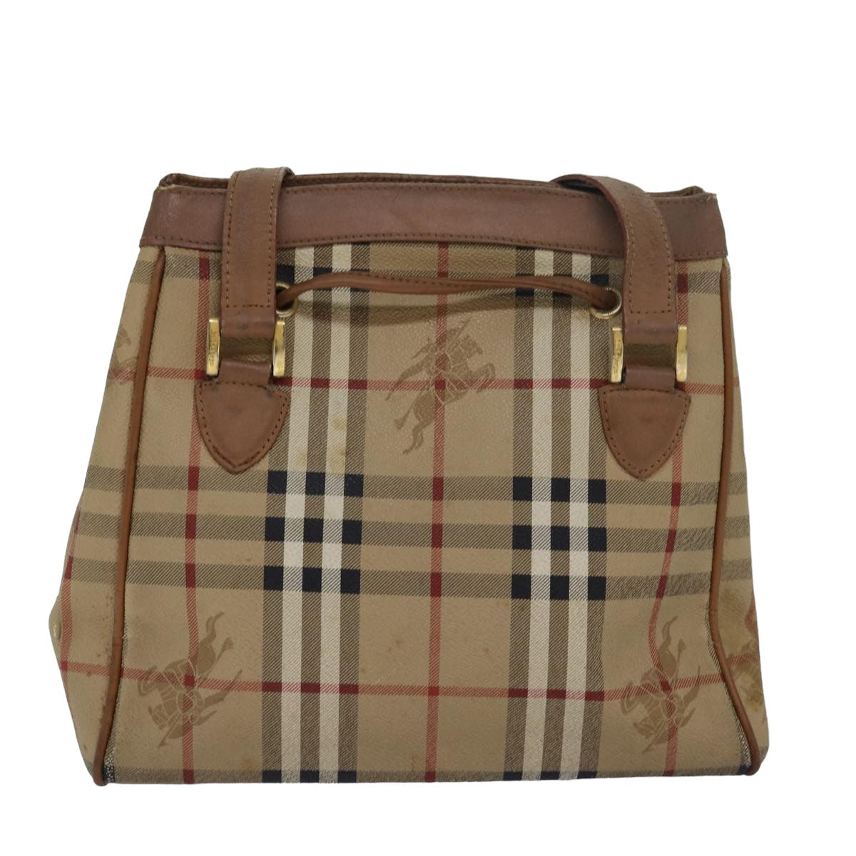 Burberry Luxury ss Nova Check Shoulder Bag Pvc Auth Leather Beige Beige Auth 80163