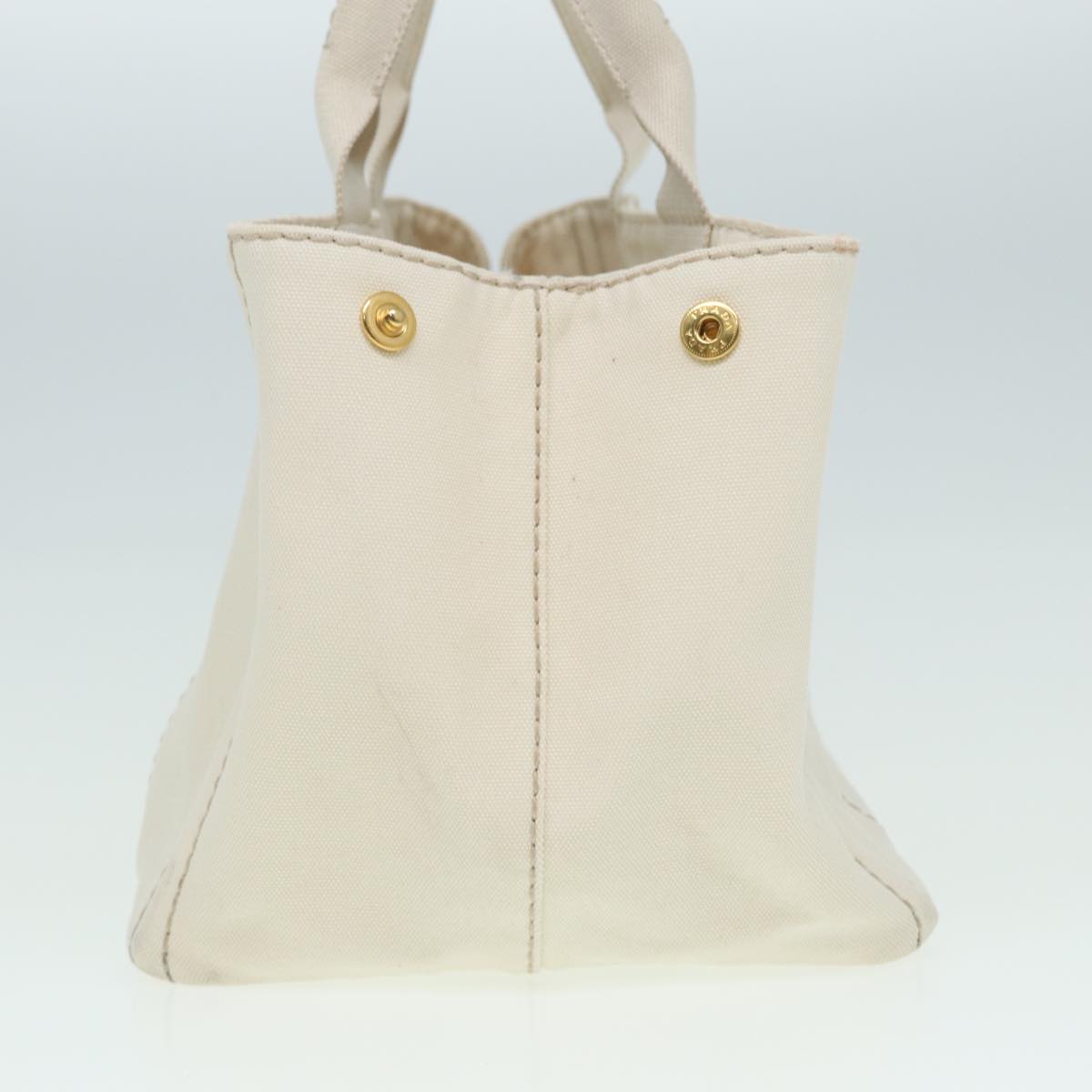 Prada Canapa Mm Hand Bag Auth Canvas Beige Travel Bag