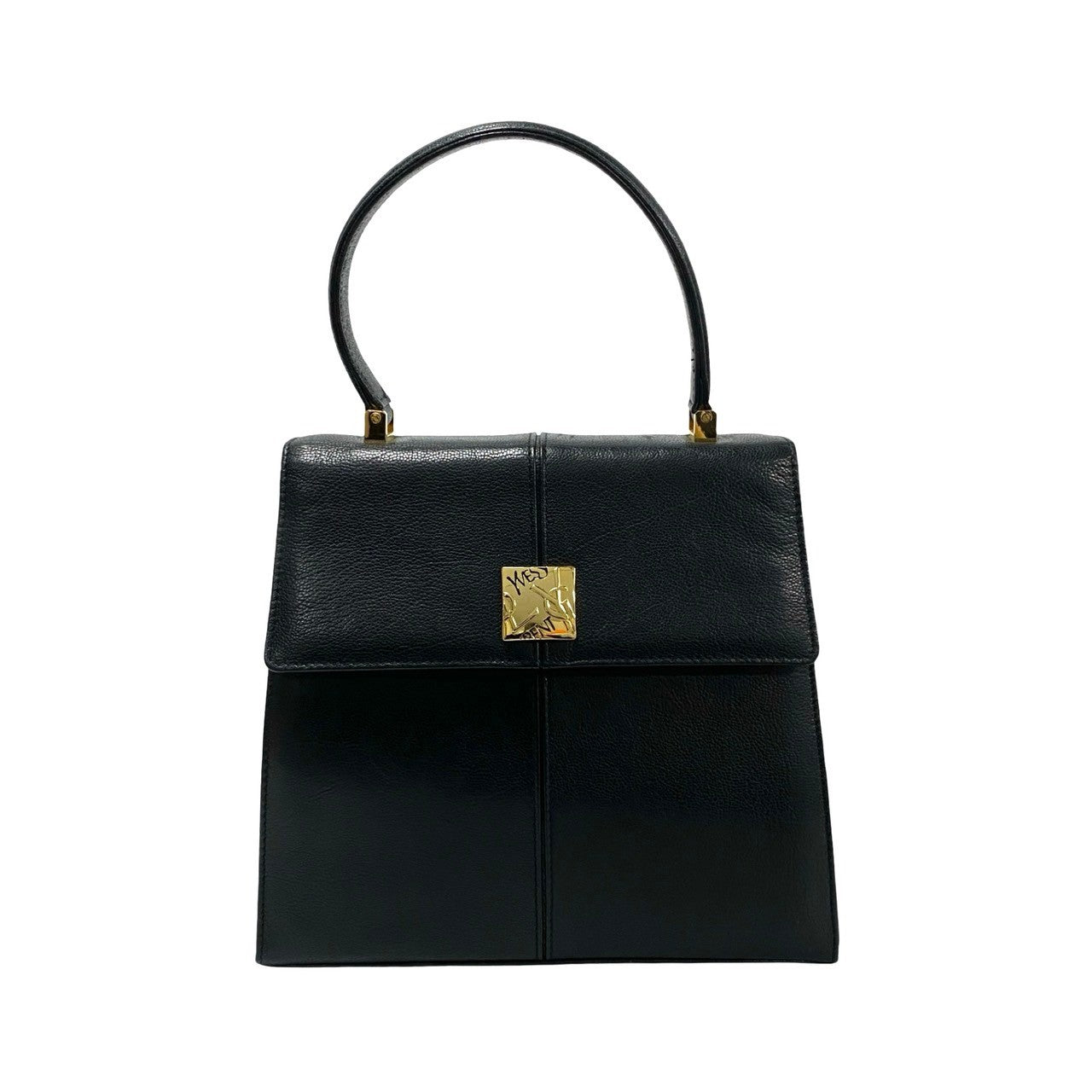 YSL Saint Laurent Handbag Women Leather Metal Black Travel Bag