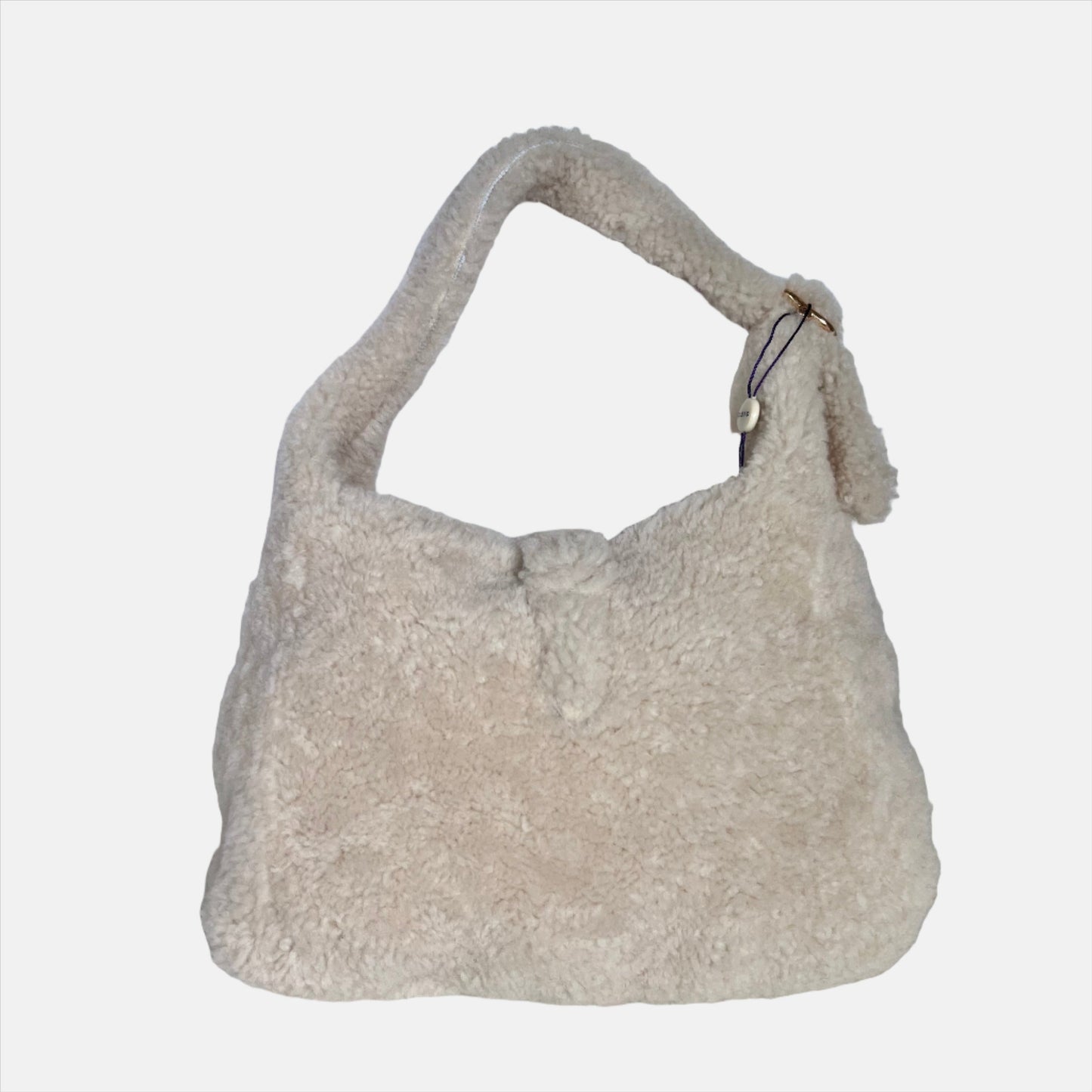 Gucci Jackie Fluffy Shearling Bag White Small Travel Bag