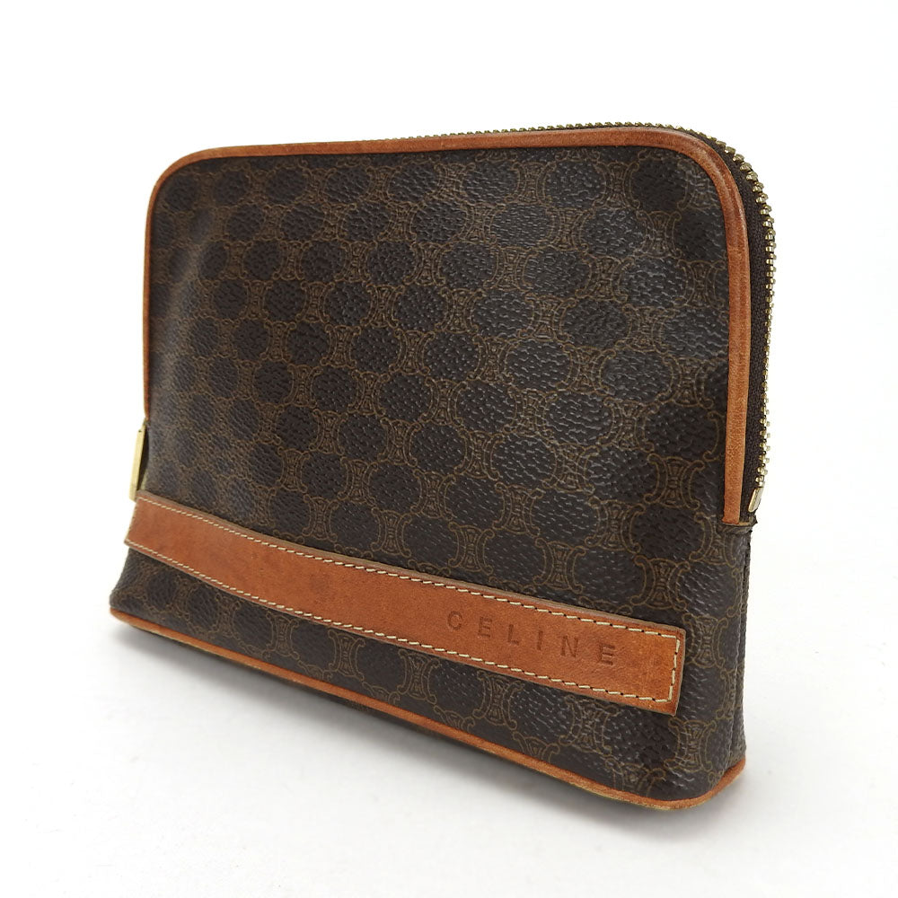 Pouch Pvc, Macadam Women Handbag Leather Brown Travel Bag