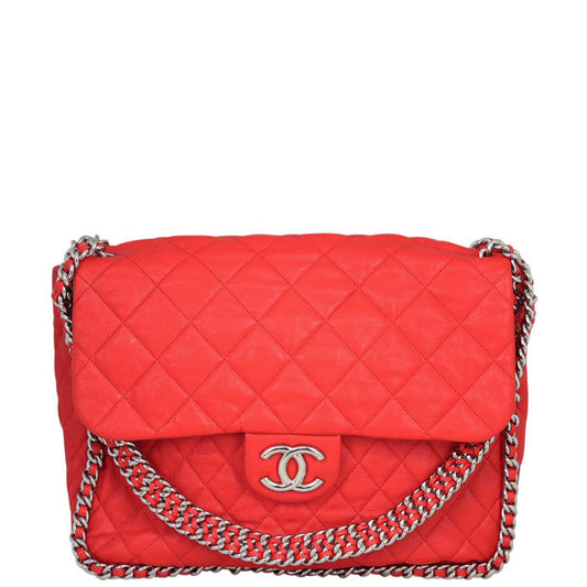 Chanel Around Maxi Bag Chain Flap Handbag