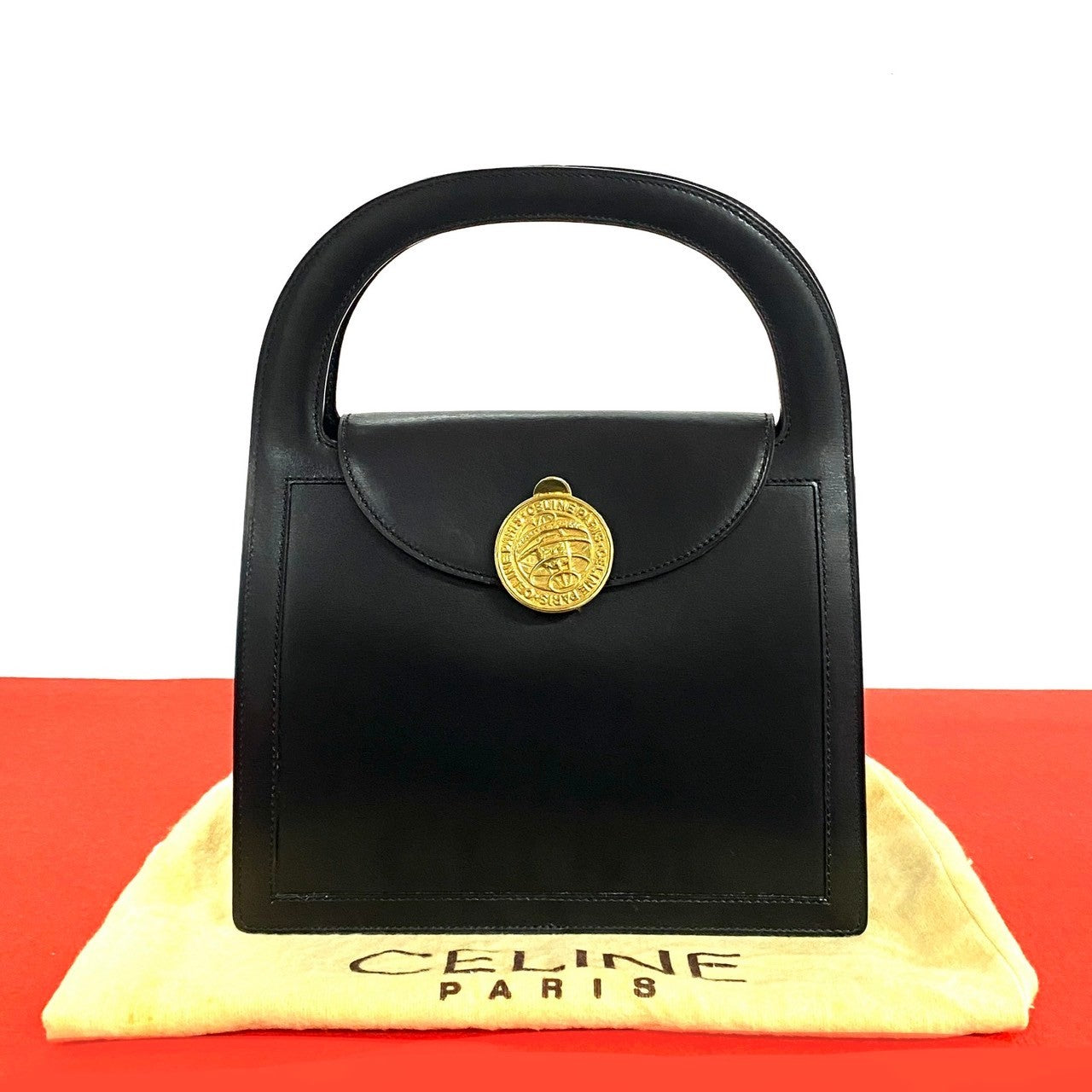 Globe Metal Women Leather Black Travel Bag