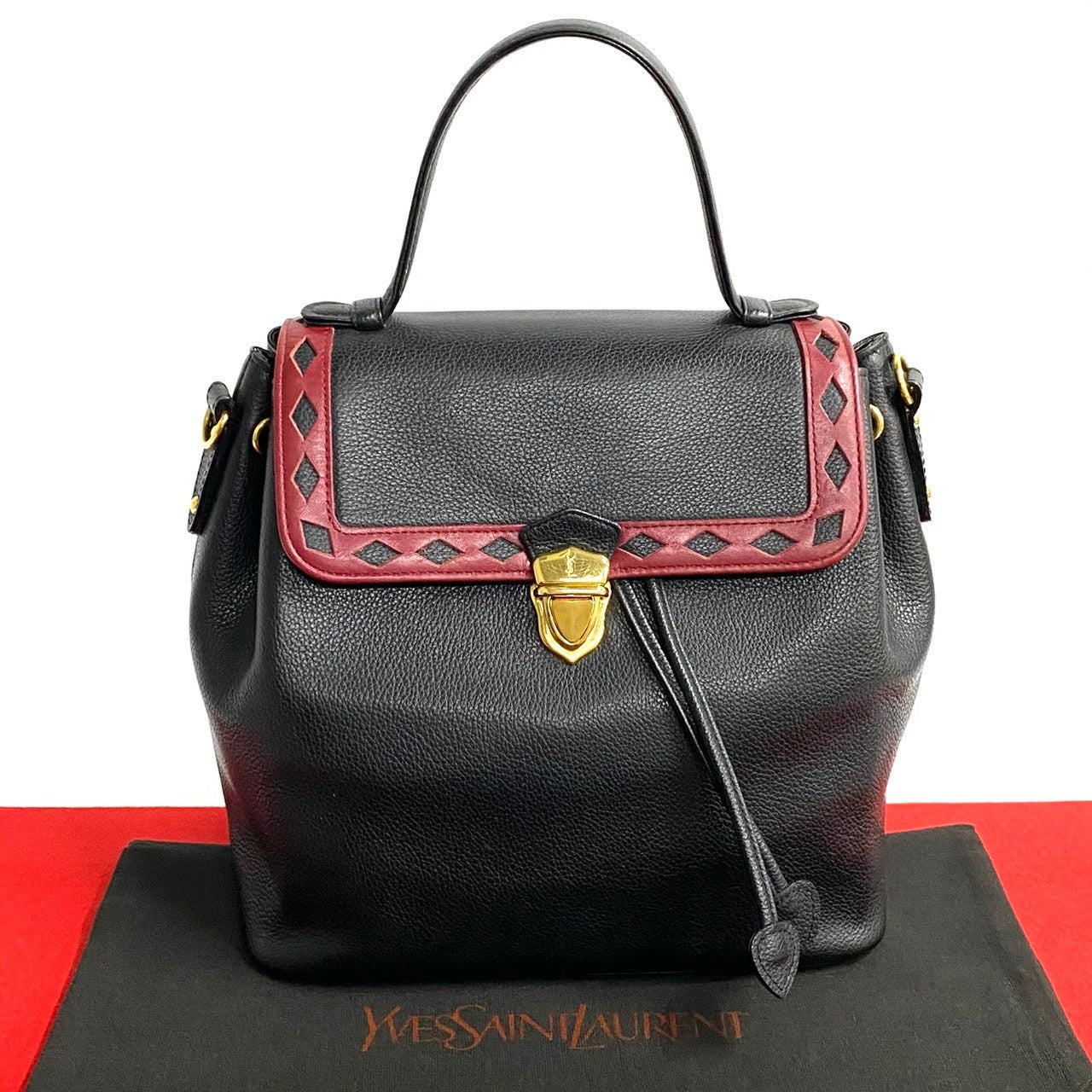 YSL Saint Laurent Yves Handbag Leather Travel Bag