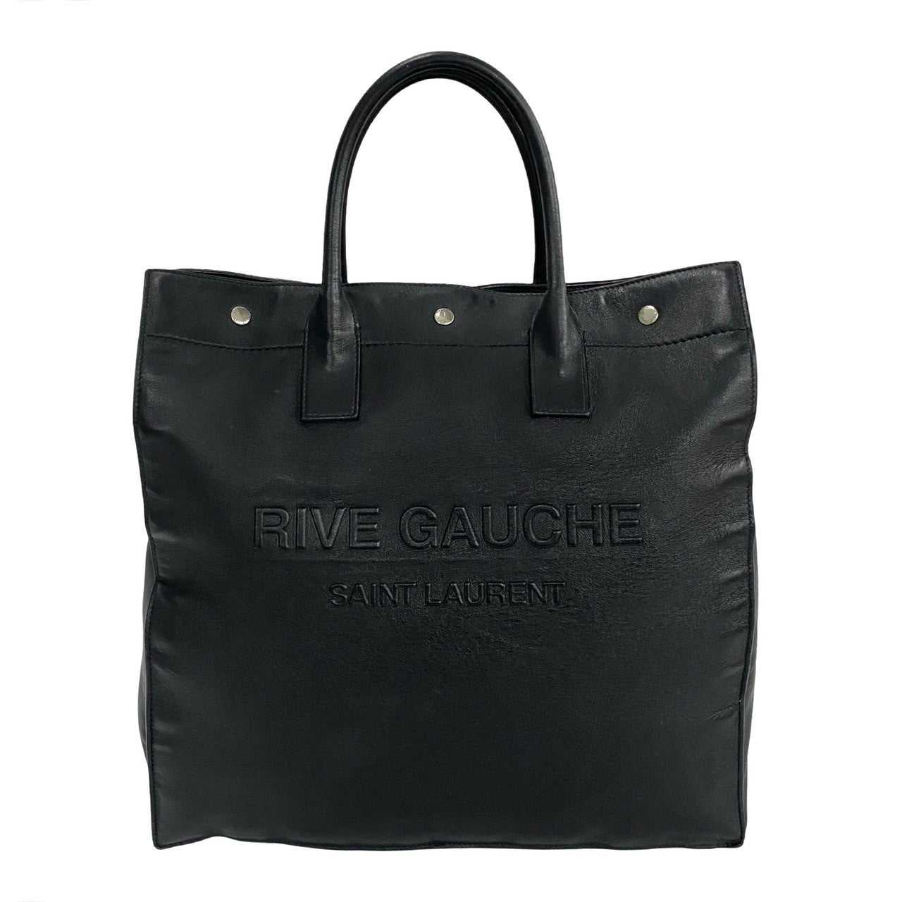 YSL Saint Laurent Yves Tote Bag Rive Gauche Women Leather Black