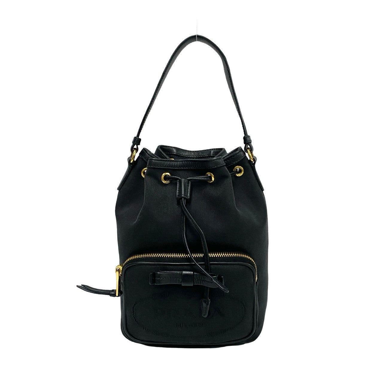Prada Duet 2Way Bag Leather Canvas Travel Bag