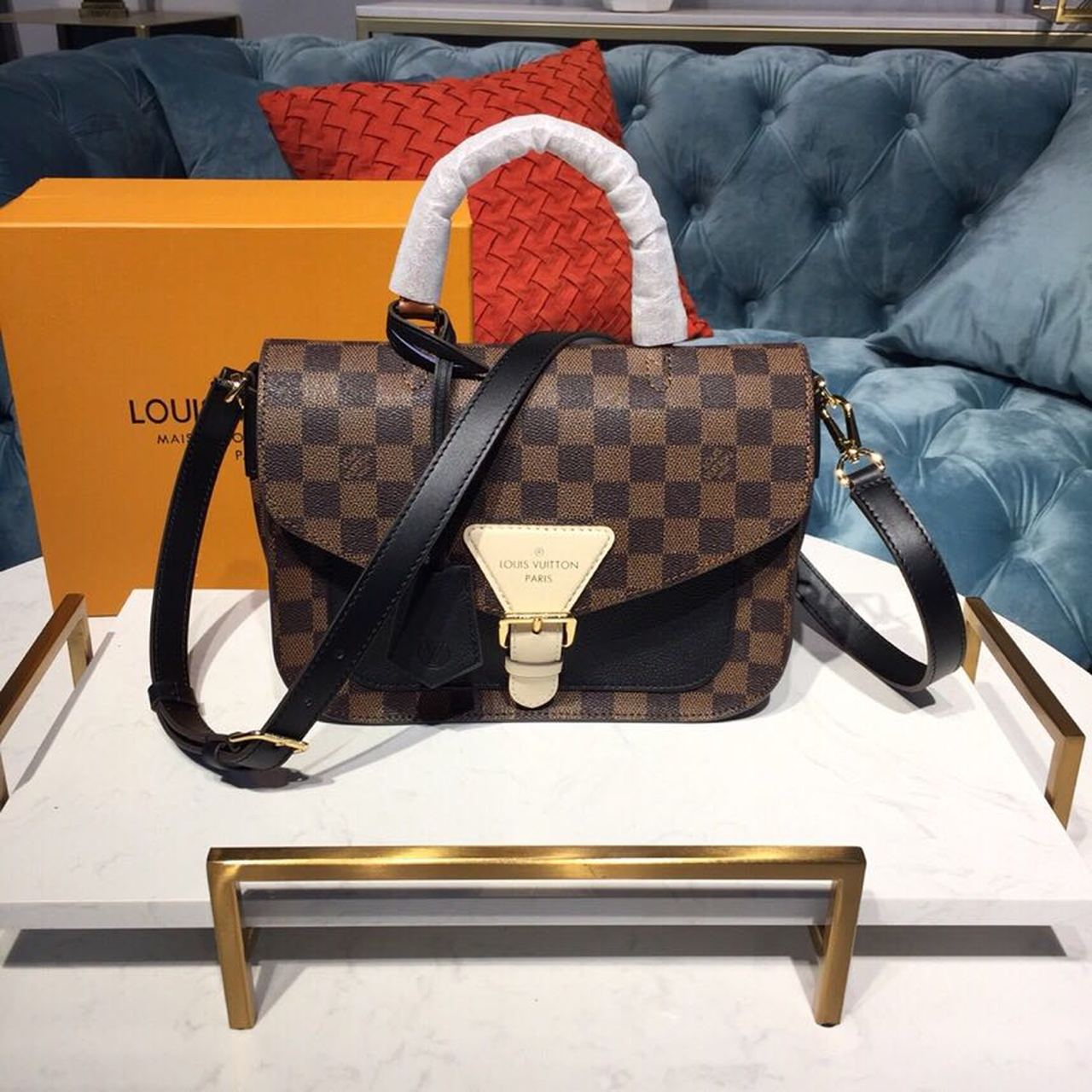 Top Quality Beaumarchais Damier Ebene For Women Black Crossbody Bag