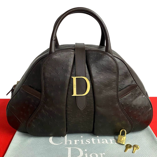 Dior Christian Ostrich Handbag Travel Bag