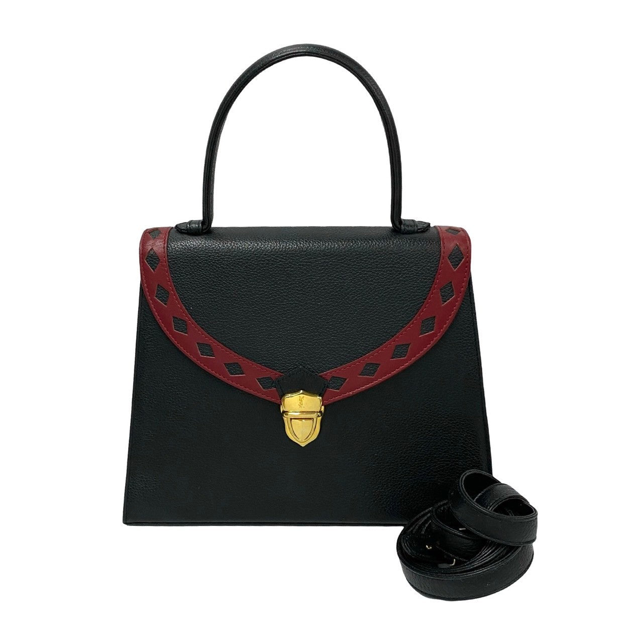 YSL Saint Laurent Yves 2Way Handbag Leather Travel Bag