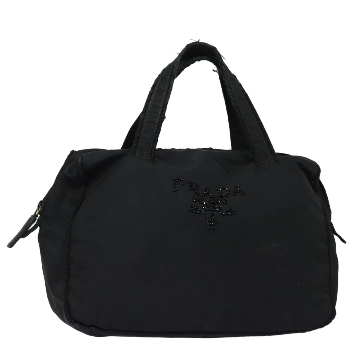 Prada Hand Bag Auth Nylon Black Travel Bag Black Auth 80618