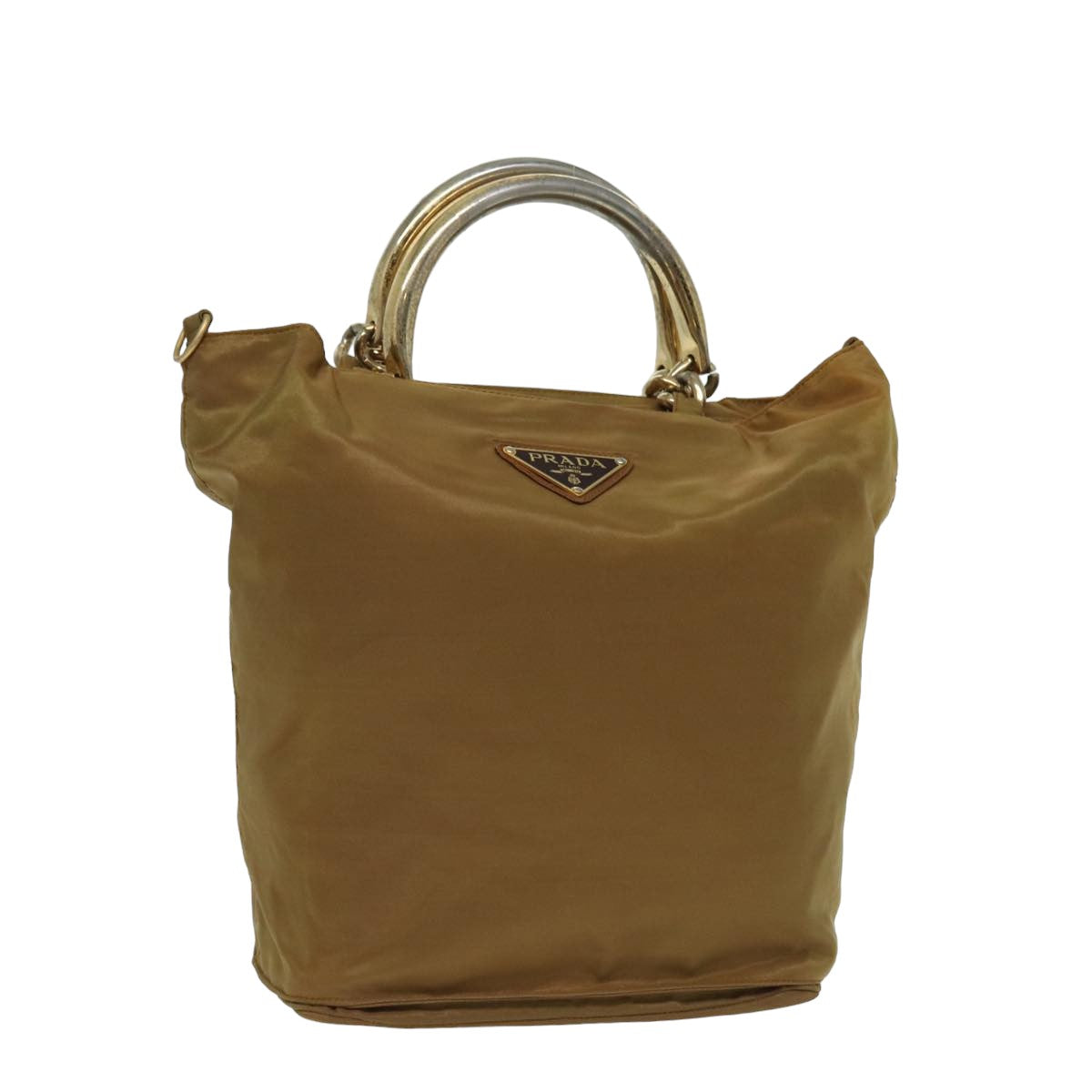 Prada Shoulder Bag Auth Nylon Brown Brown Auth 80621