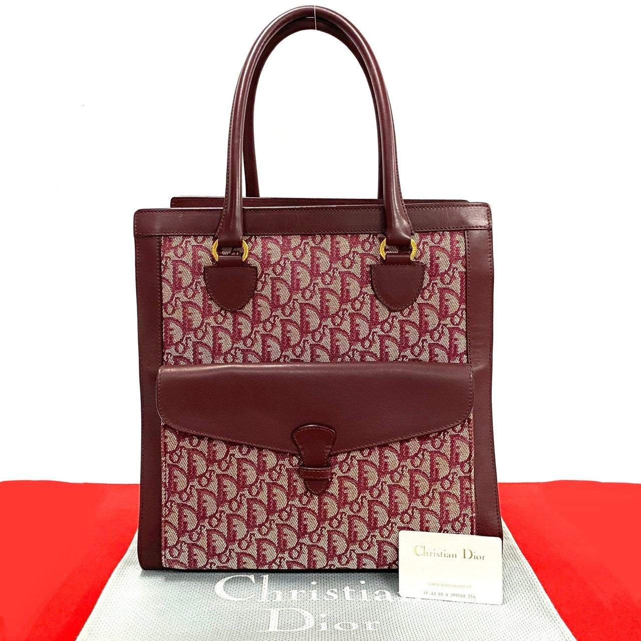 Dior Christian Trotter Tote Bag Leather Canvas