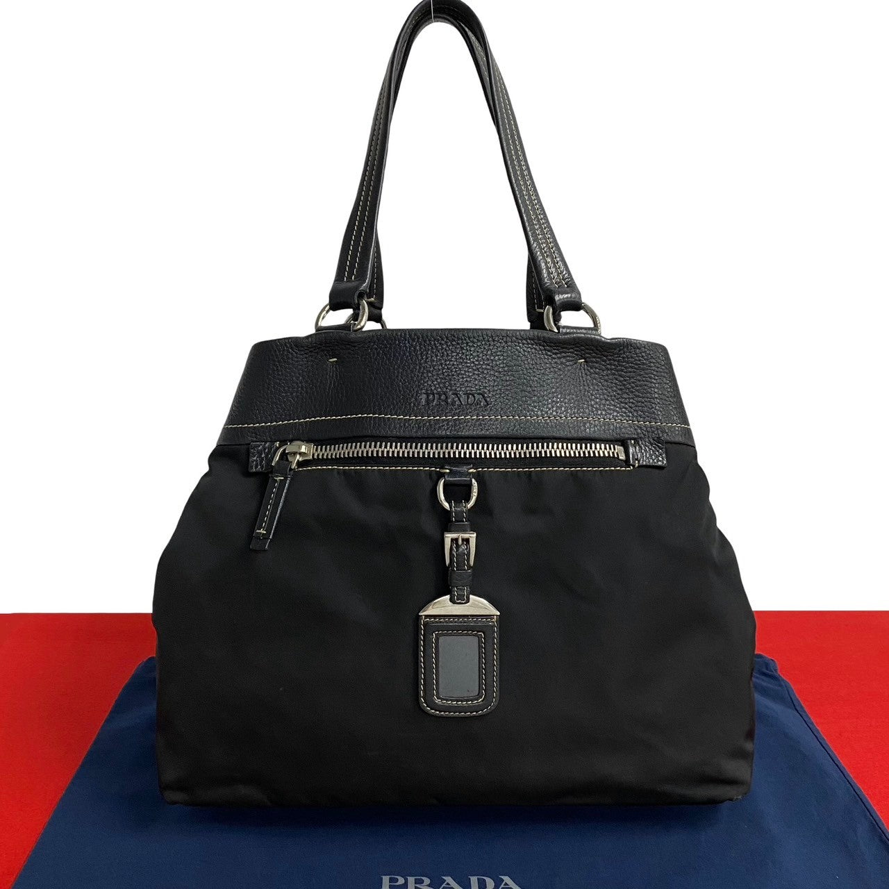 Prada Official Name 2Way Bag Leather Travel Bag
