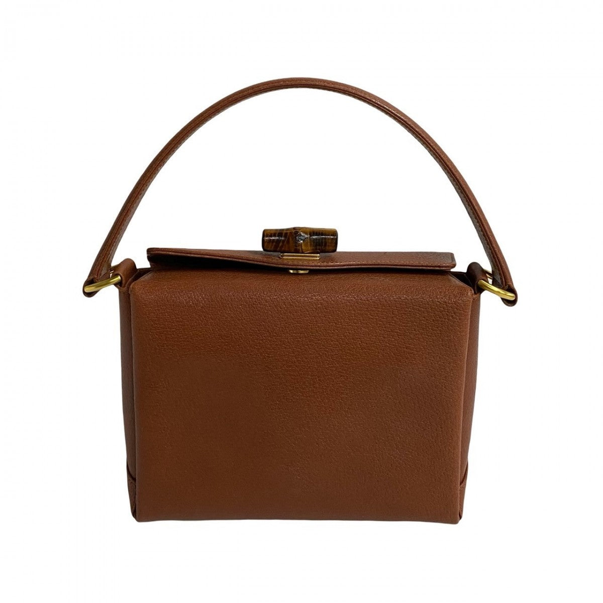 Gucci Turn lock Bamboo Leather Brown Handbag