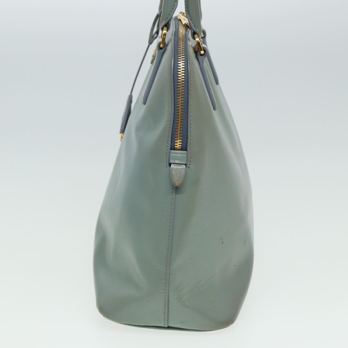 Prada Hand Bag Safiano 2Way Auth Leather Blue Travel Bag