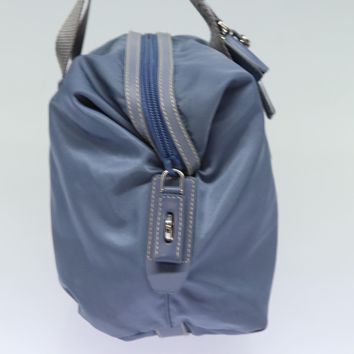 Prada Hand Bag Auth Nylon Blue Travel Bag