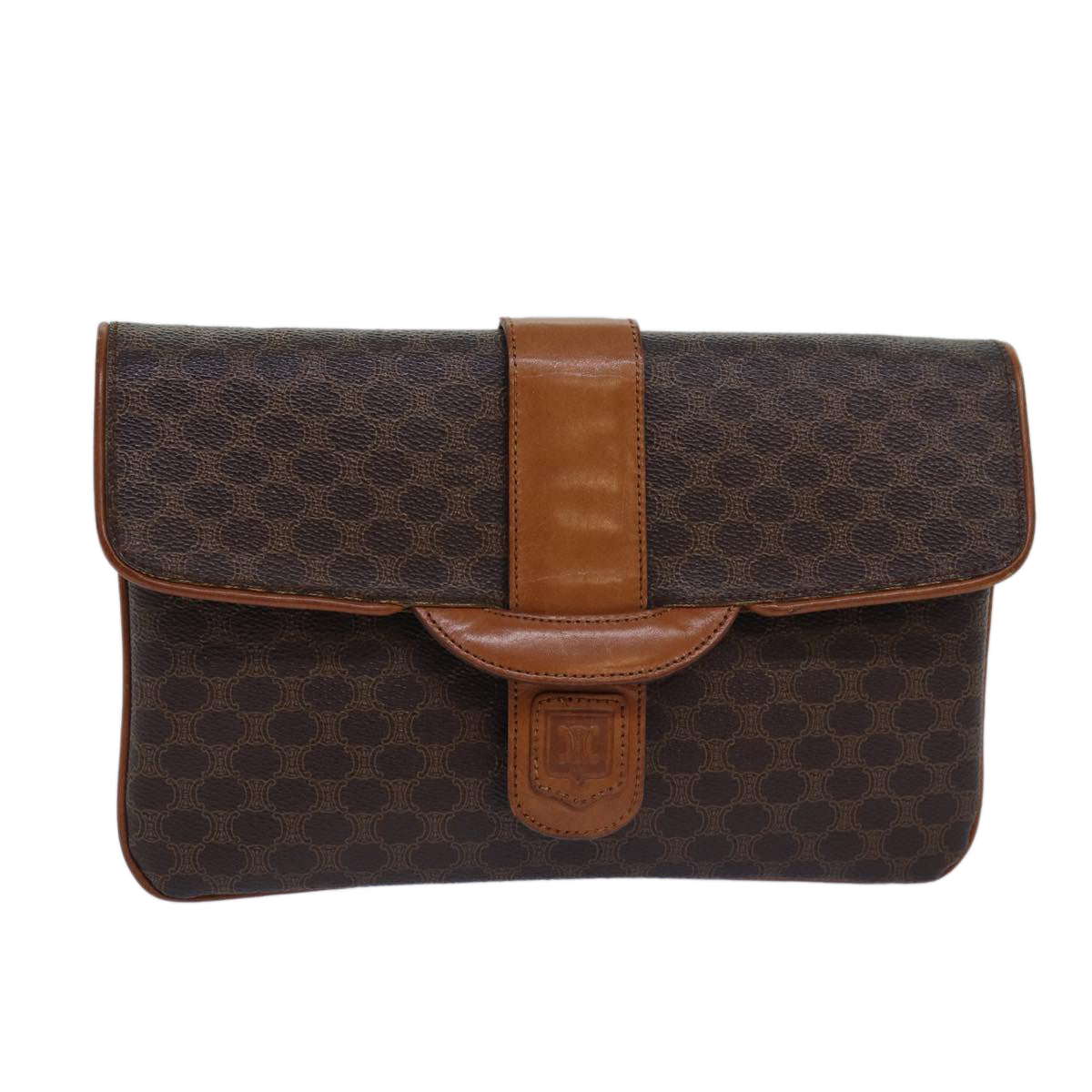 Luxury Macadam Clutch Bag Pvc Leather Canvas Leather Brown