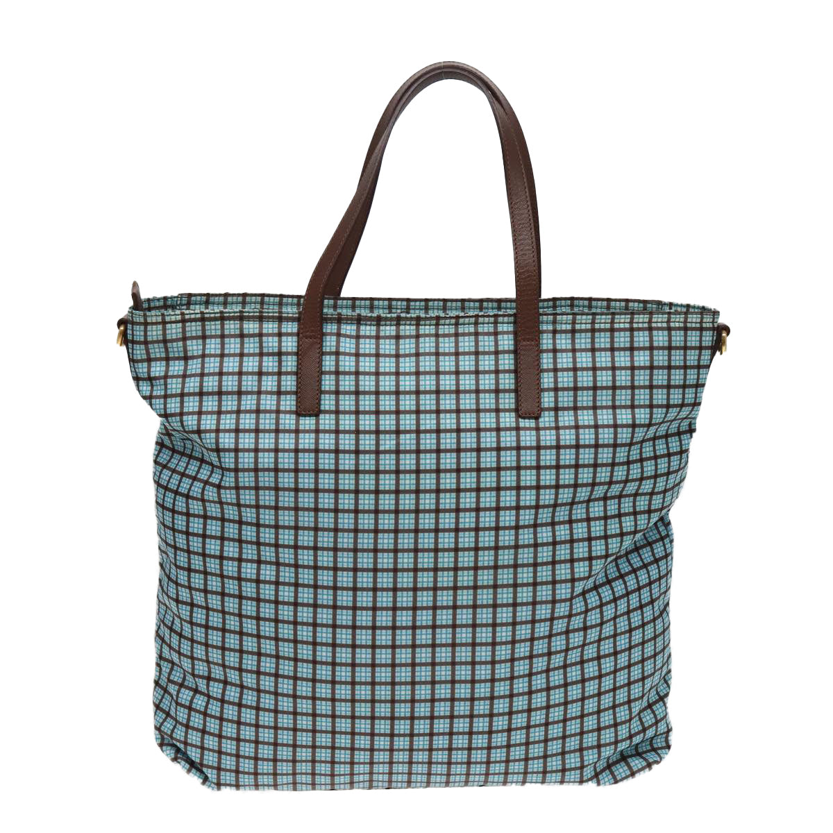 Prada Hand Bag 2Way Light Auth Nylon Blue Travel Bag