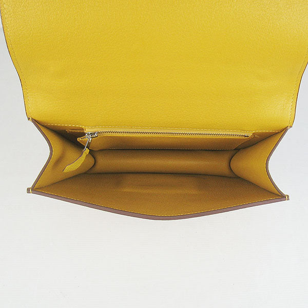 Hermes Luxury Constance Cowskin Bag H Yellow Leather Silver Travel Bag