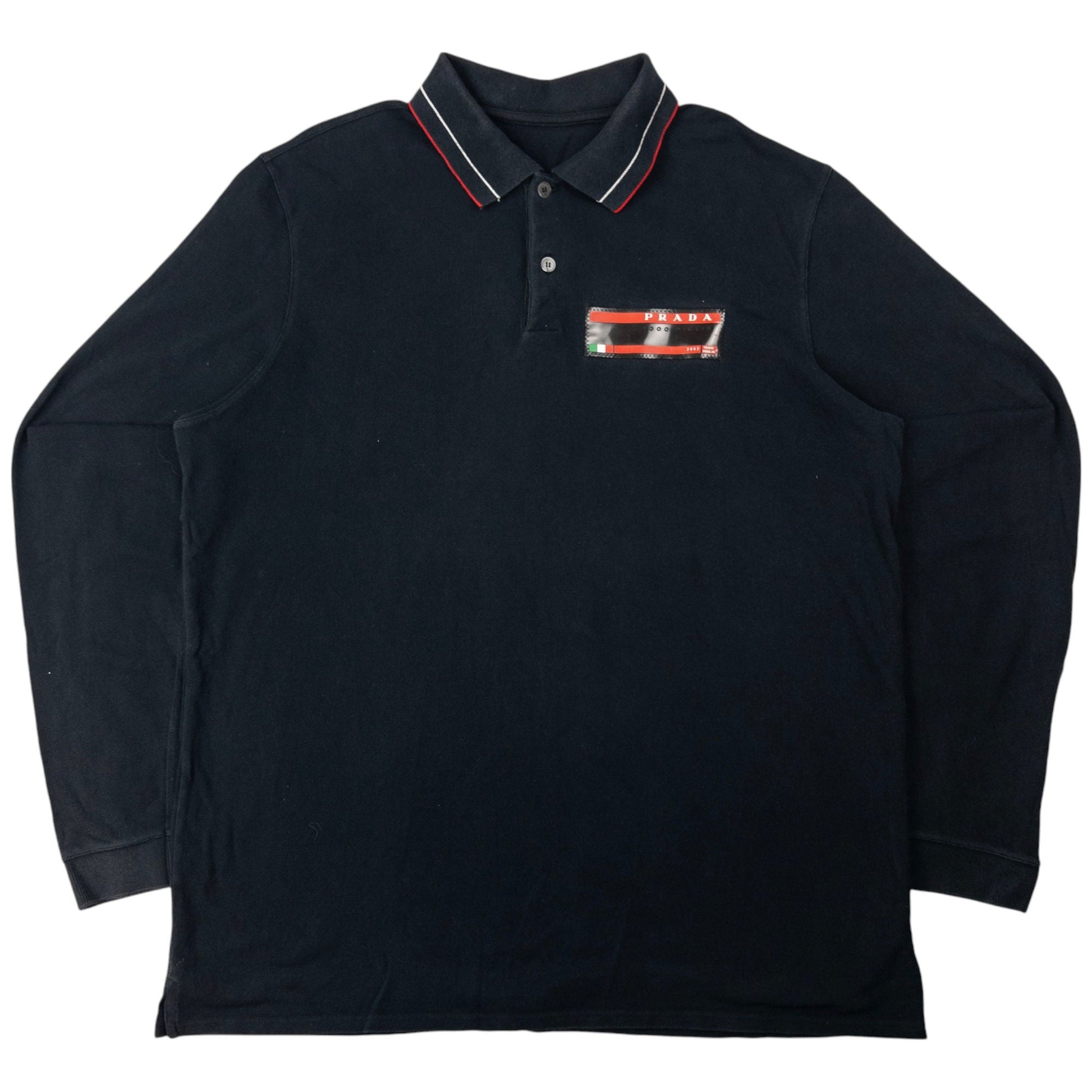 Prada Handbag Sport Migalia Long Sleeve Polo Shirt Black