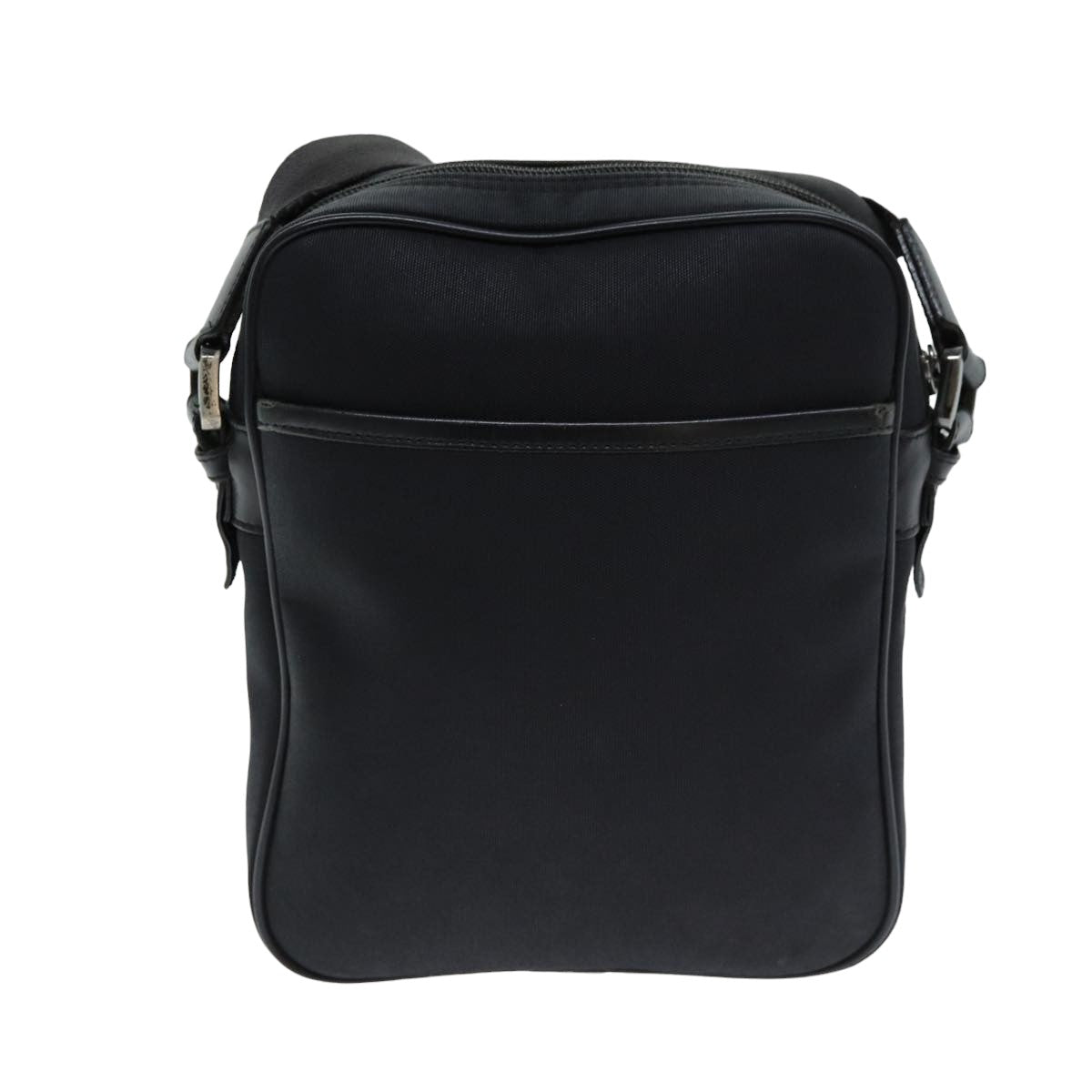 Burberry Luxury Nova Check Shoulder Bag Auth Canvas Nylon Black