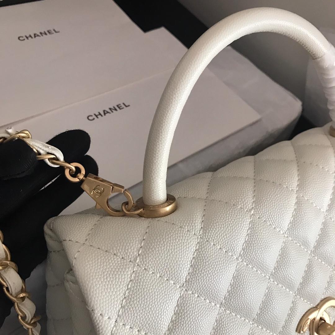 CHL Coco 11in 28cm White Top Handle Handbag