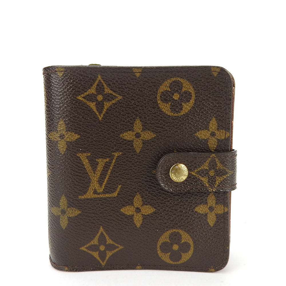 Louis Vuitton Bifold M61667 Compact zip Monogram Brown Wallet Case 2