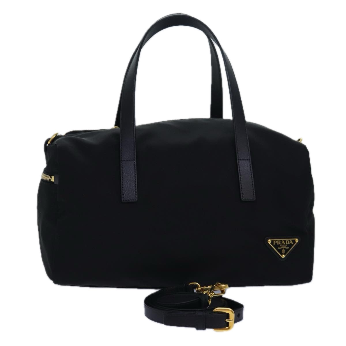 Prada Hand Bag 2Way Auth Nylon Black Travel Bag Bl0567 Auth 81141