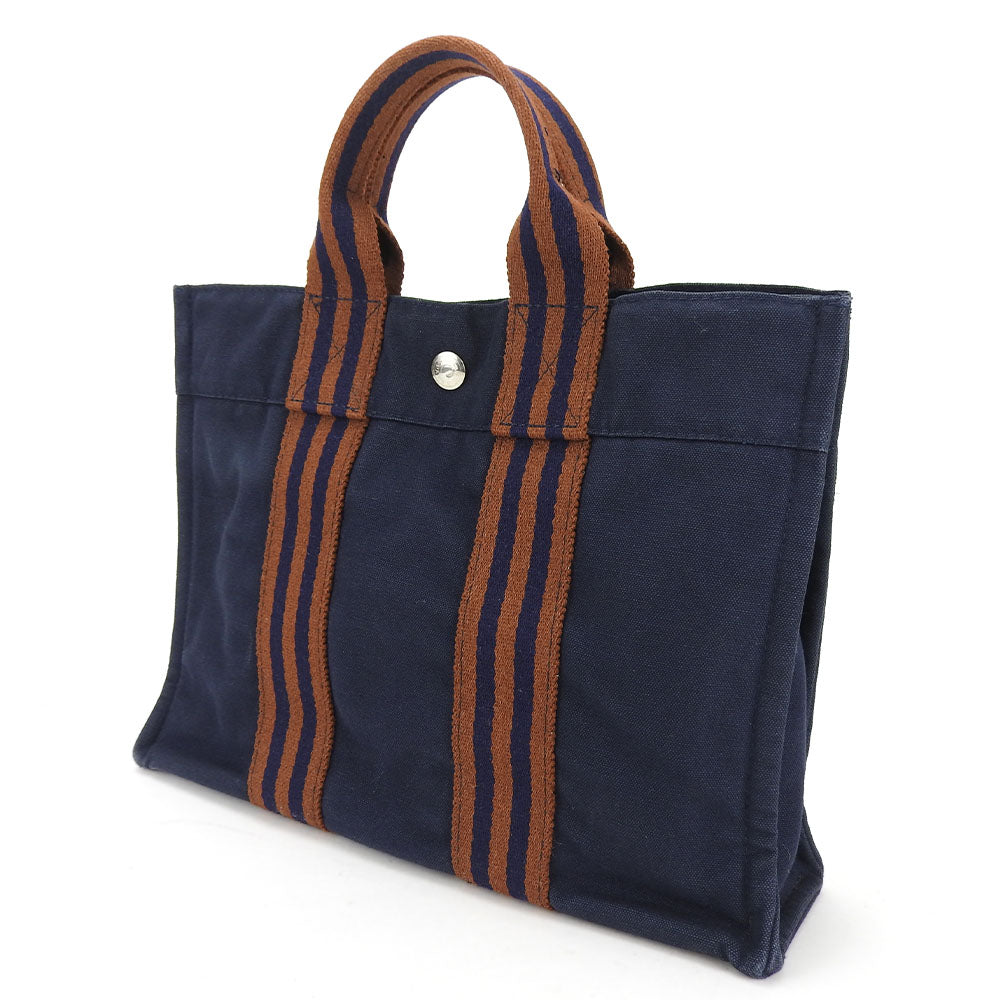 Hermes Tote Bag Fool Toepm Unisex Unisex Canvas Navy