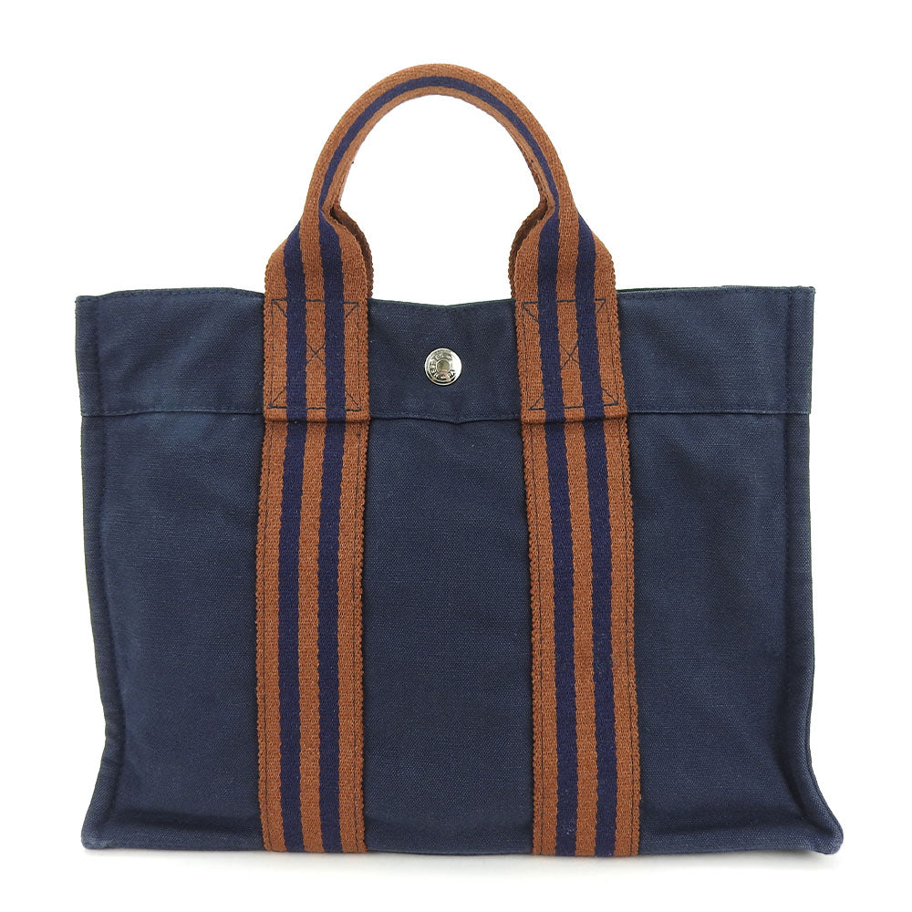 Hermes Tote Bag Fool Toepm Unisex Unisex Canvas Navy