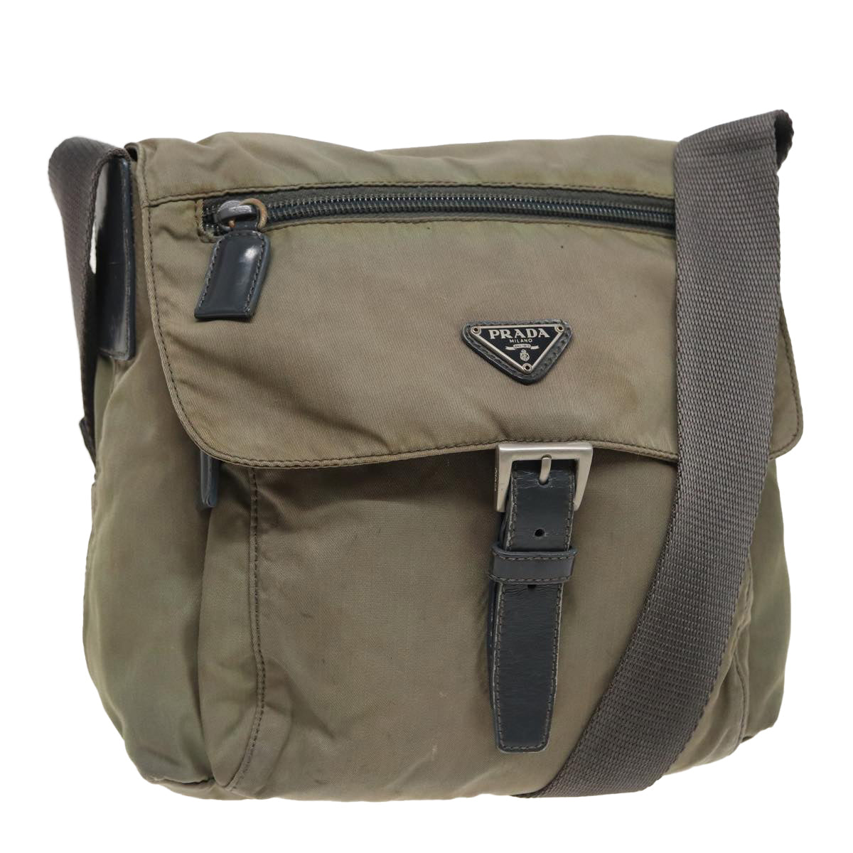 Prada Shoulder Bag Khaki Auth Nylon Khaki Auth 81171