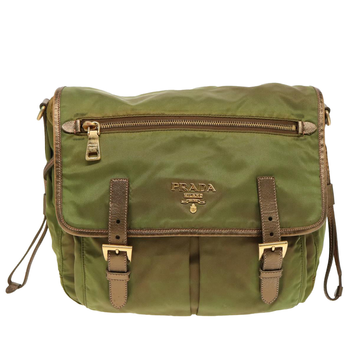 Prada Shoulder Bag Khaki Auth Nylon Khaki Auth 81174