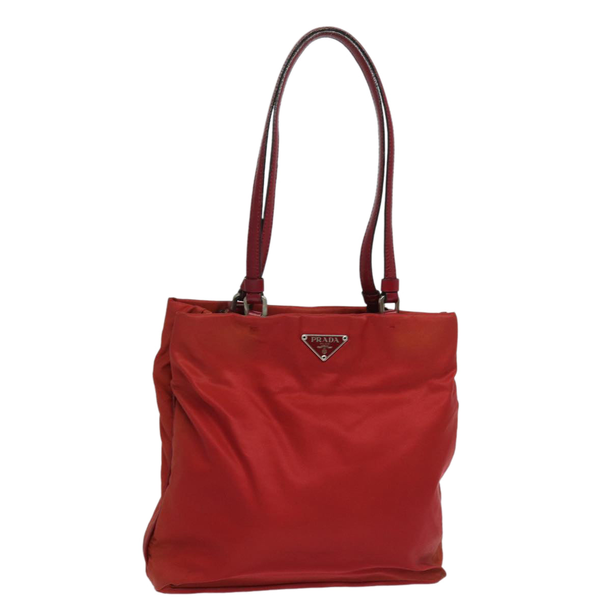 Prada Hand Bag Auth Nylon Red Travel Bag Red Auth 81177