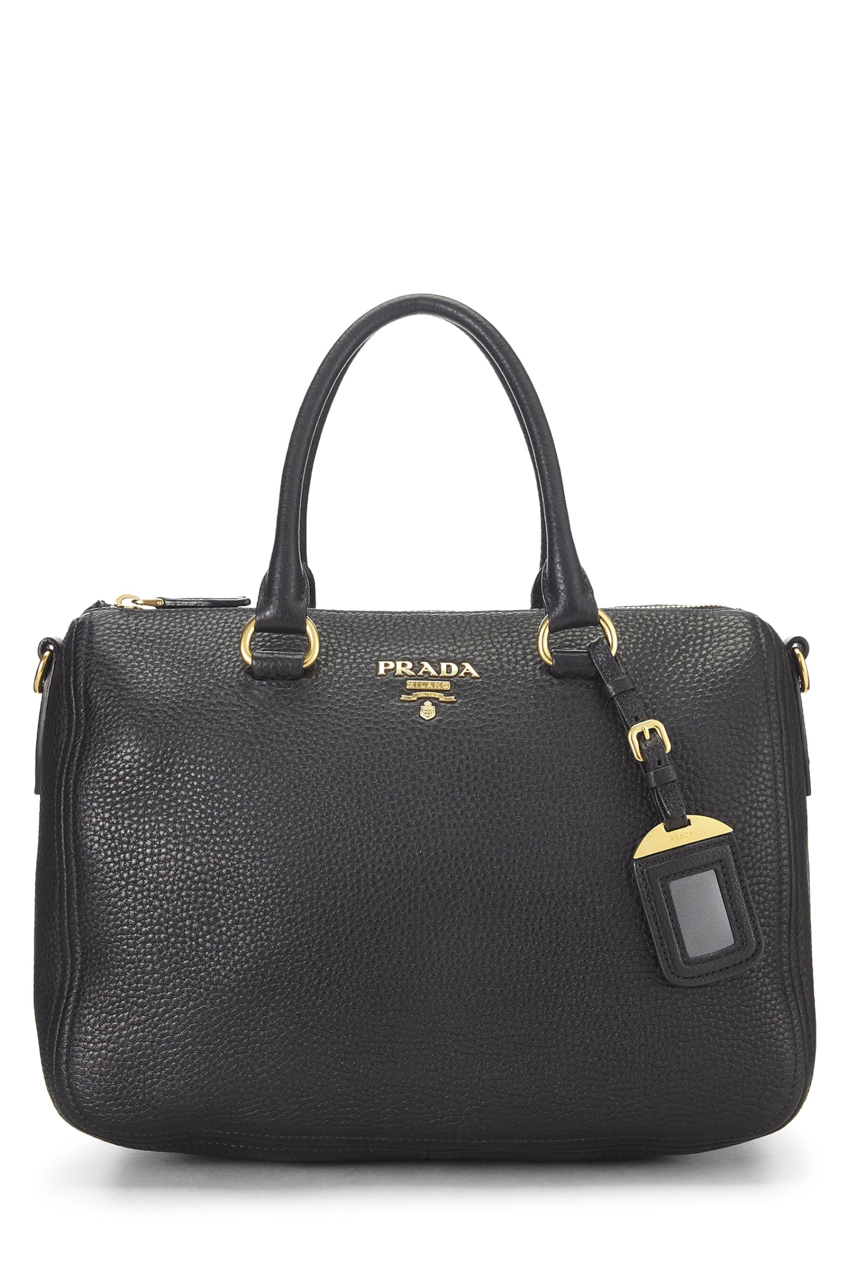 Prada Daino Convertible Boston Bag Vitello Black Travel Bag