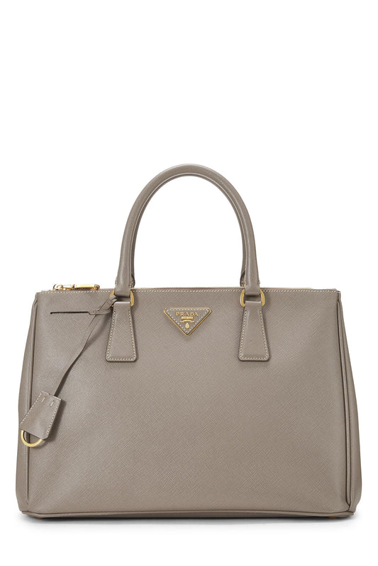 Prada Grey Executive Tote Grey Saffiano Gray Medium Tote Bag