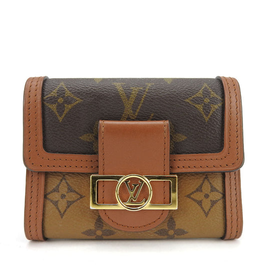 Louis Vuitton Tri-fold M68725 Portefeuille Daufine Compact Monogram Brown Wallet Case