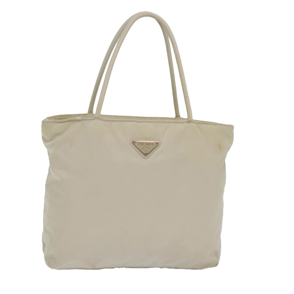 Prada Tote Bag Auth Nylon Beige Beige Auth 81465