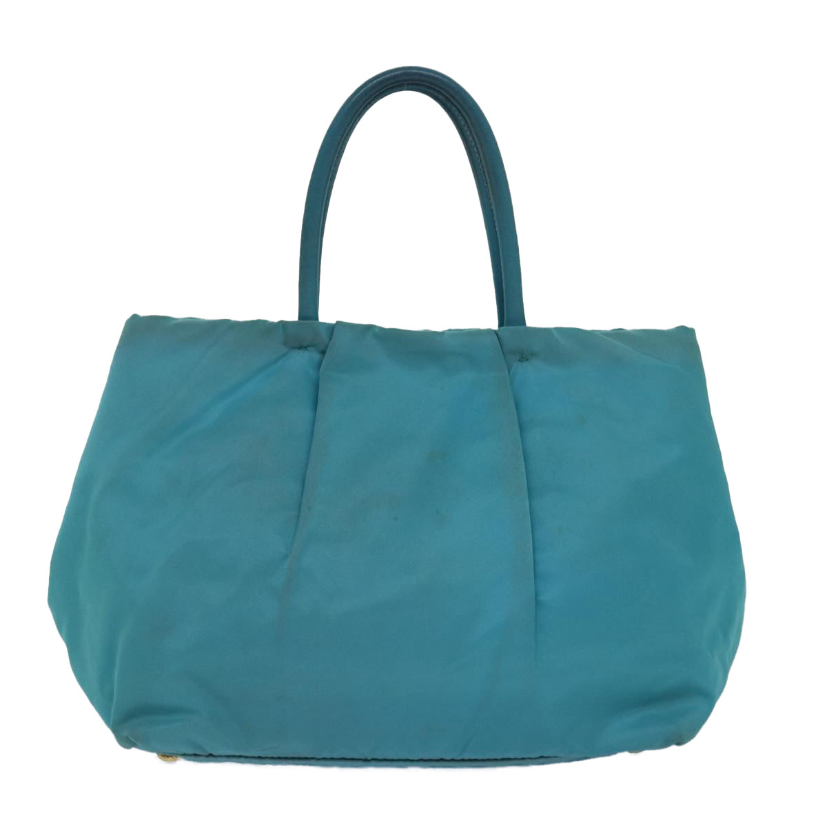 Prada Hand Bag Turquoise Auth Nylon Blue Travel Bag