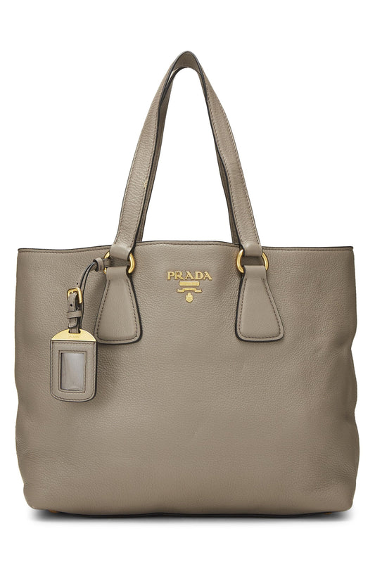 Prada Grey Daino Tote Grey Vitello Gray Small Tote Bag