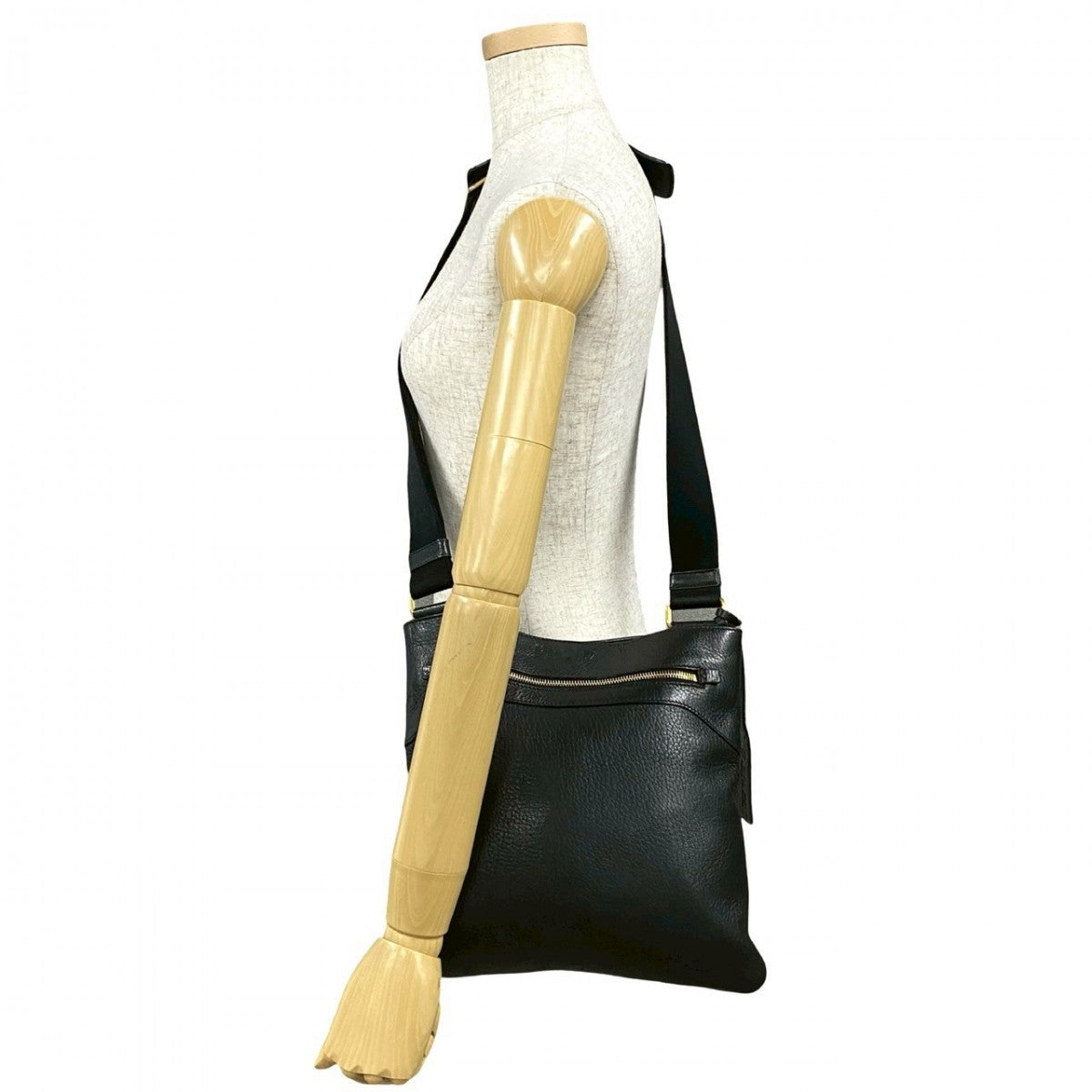 Shoulder Bag Embossing Women Leather Black