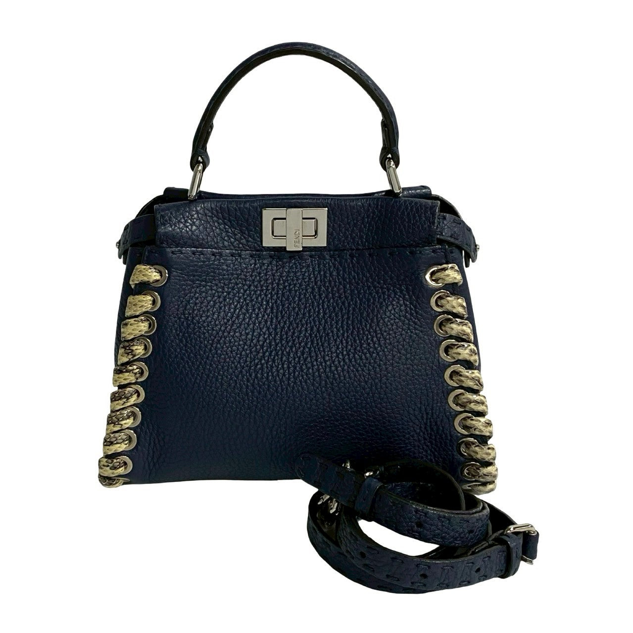 Fendi Peekaboo 2Way Bag Python Mini Travel Bag