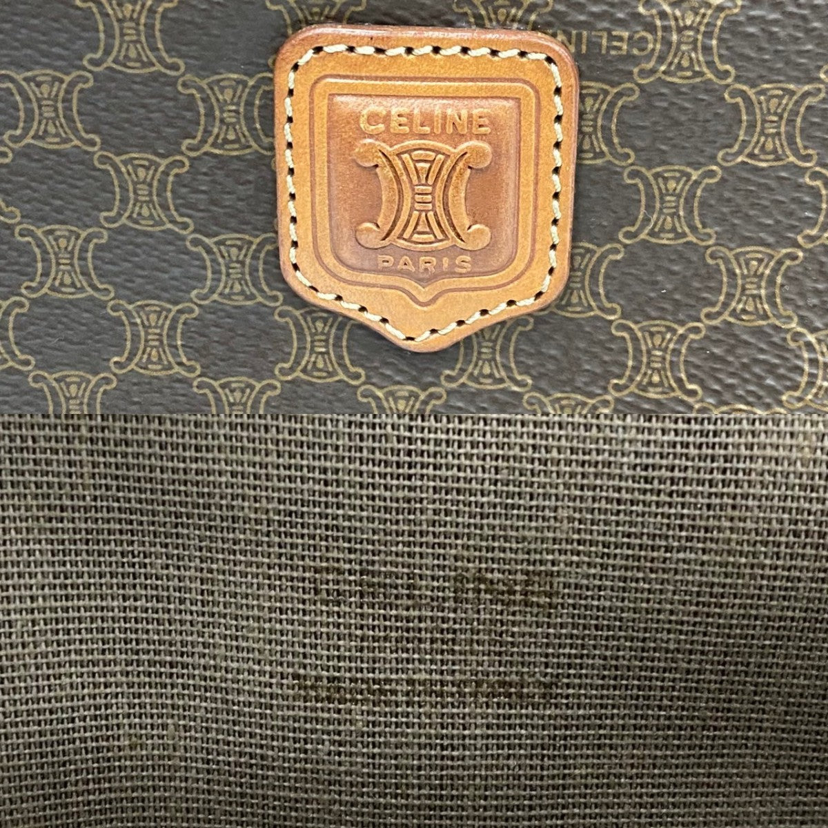 Pouch Pvc, Macadam Blazon Pattern Triomphe Women Leather Brown Travel Bag