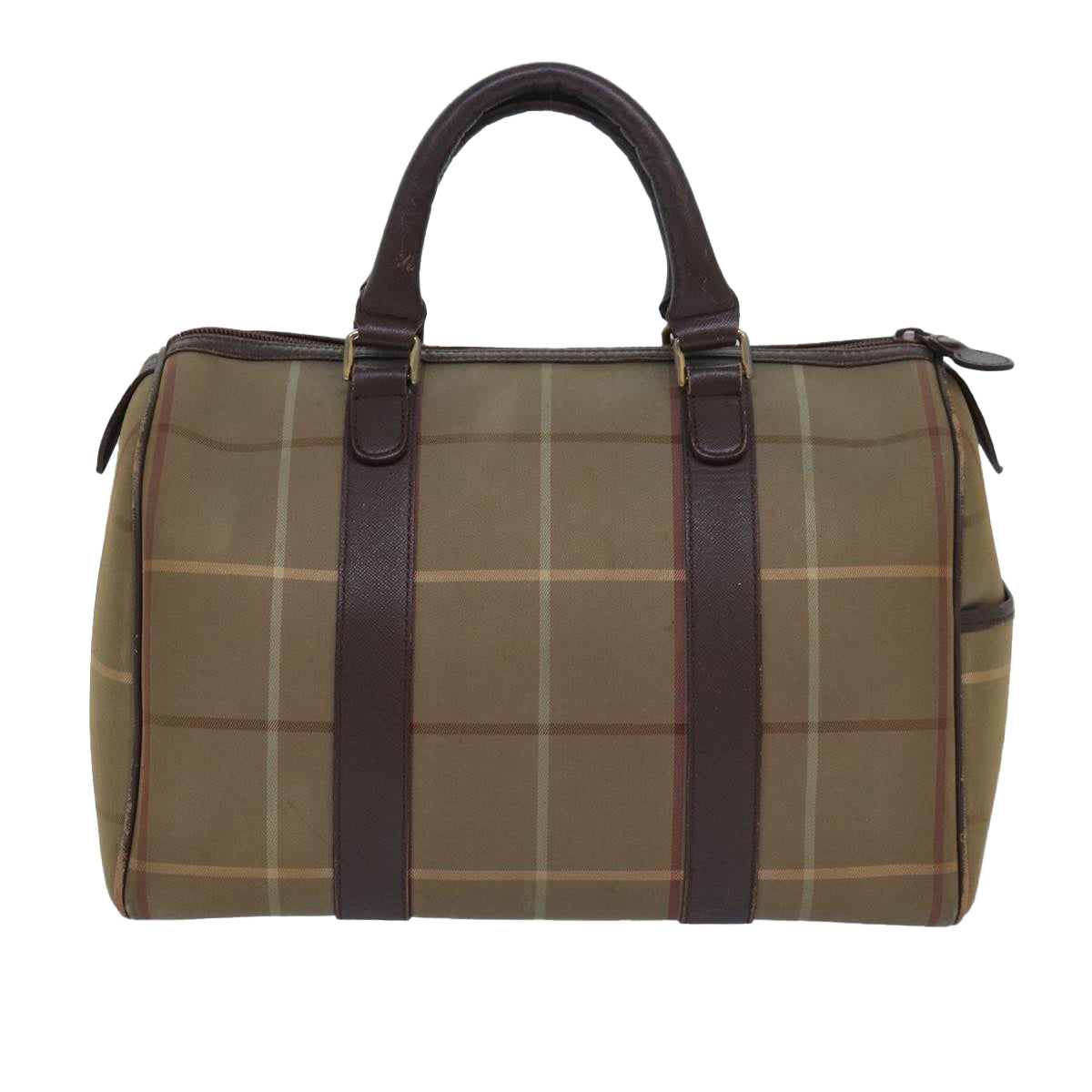 Burberry Luxury ss Nova Check Boston Bag Auth Canvas Beige Travel Bag