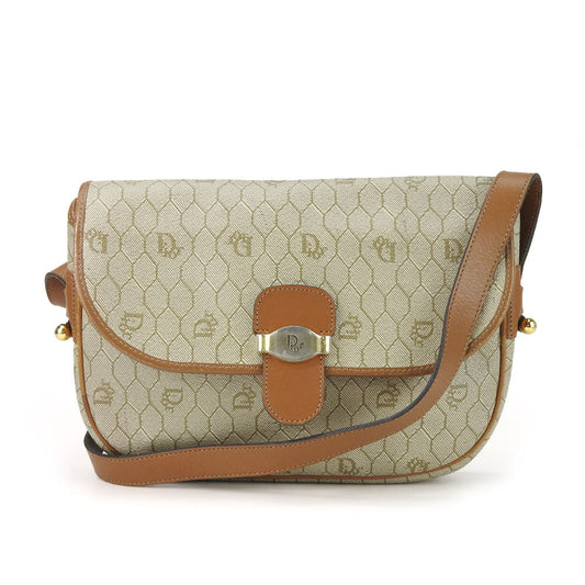 Dior Christian Shoulder Bag Pvc, Women Leather Beige