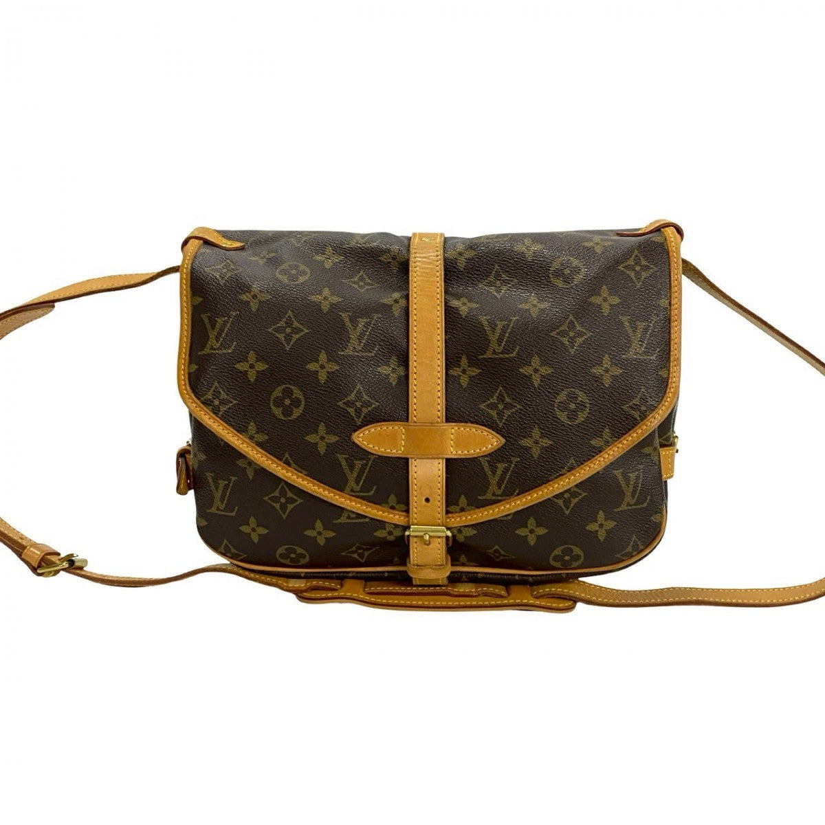 Louis Vuitton M42256 PVC Saumur30 Monogram Leather Brown Shoulder Bag