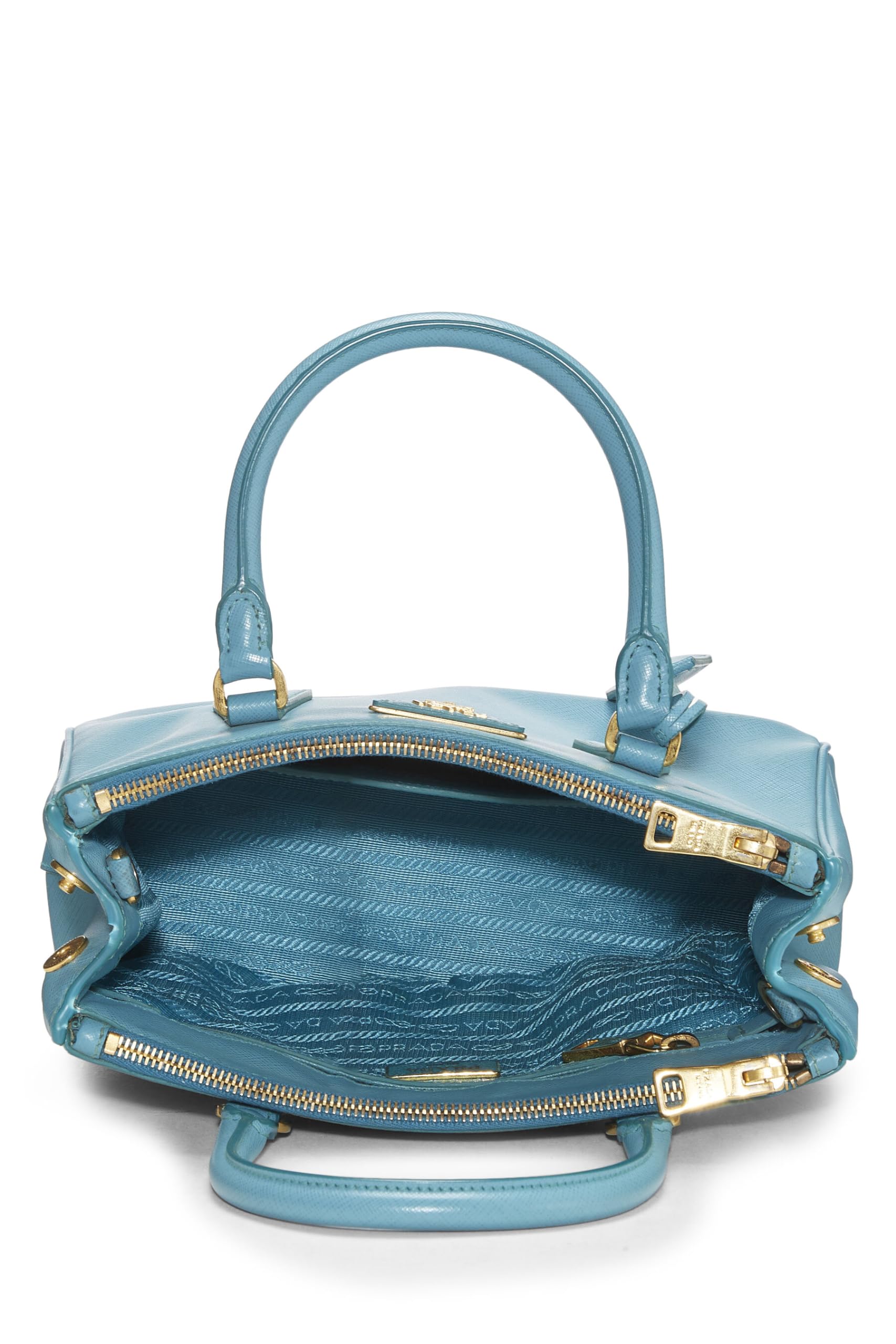 Prada Executive Tote Saffiano Blue Small Tote Bag
