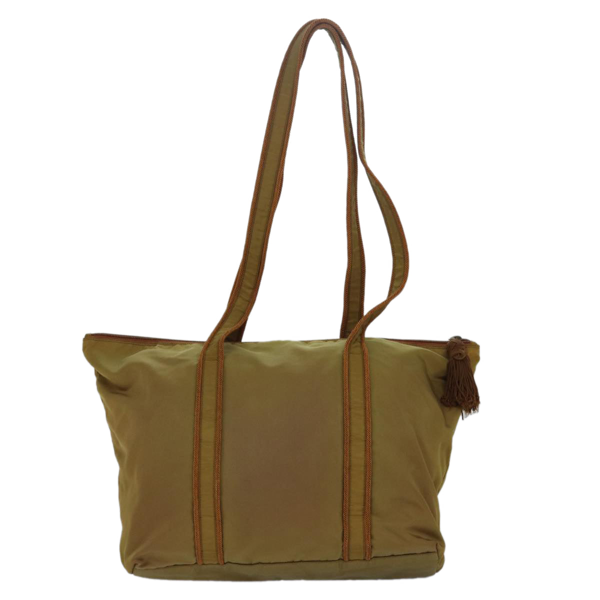 Prada Shoulder Bag Auth Nylon Brown Brown Auth 81852